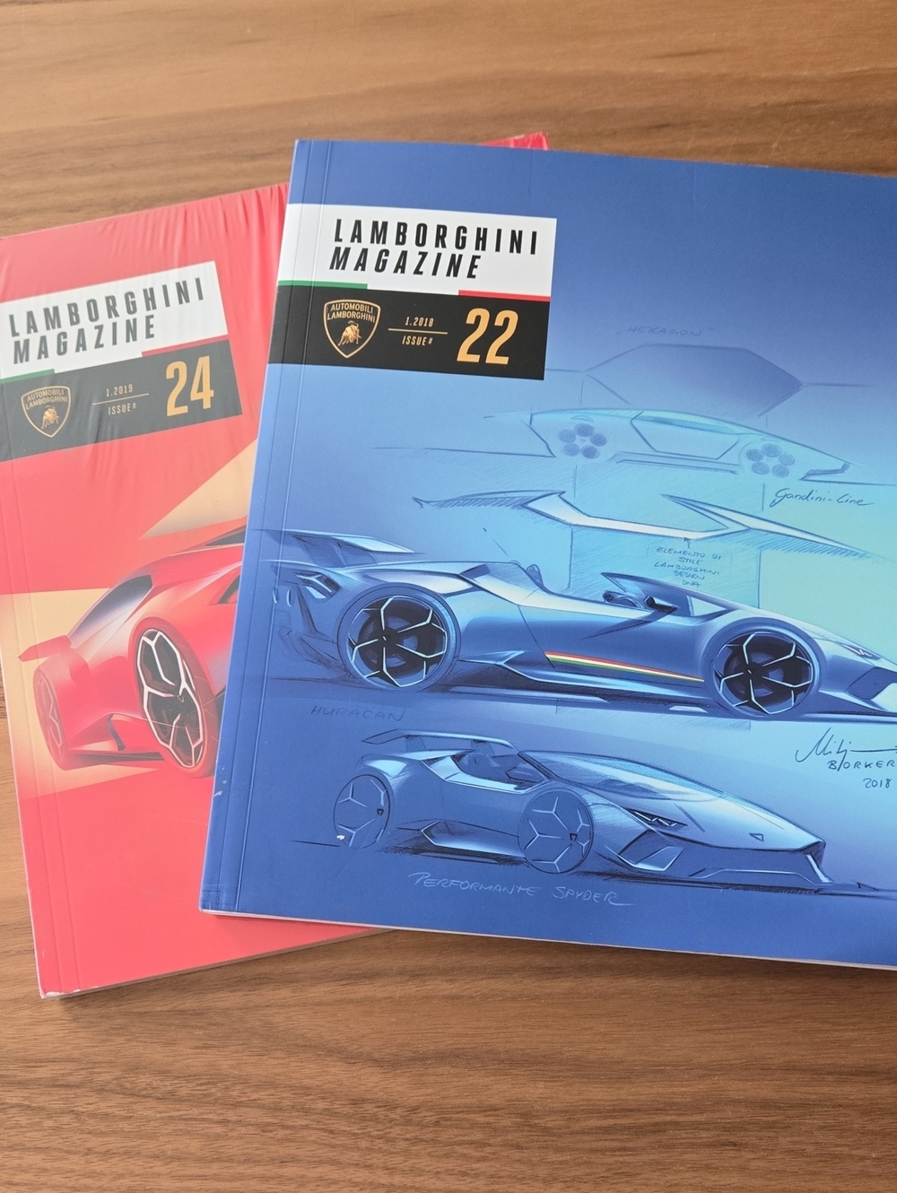 Lamborghini Magazines 22 And 24 Blue & Red Cover Set